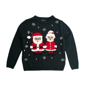 Forever‎ 21 Plus Sizes Women's Ugly Christmas Sweater Santa & Mrs Claus Size XL